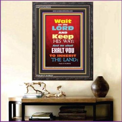 WAIT ON THE LORD   Bible Verses Wall Art Acrylic Glass Frame   (GWFAVOUR6535)   "33x45"