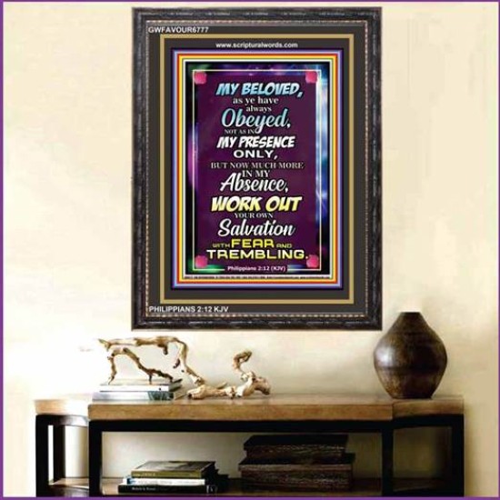 WORK OUT YOUR SALVATION   Christian Quote Frame   (GWFAVOUR6777)   