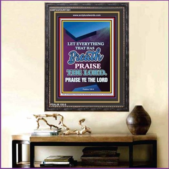 PRAISE THE LORD   Large Frame Scripture Wall Art   (GWFAVOUR7261)   