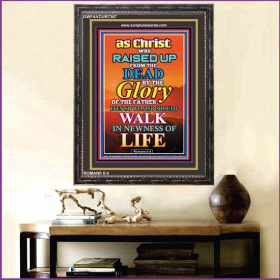 RAISED UP FROM THE DEAD   Bible Verses Wall Art Acrylic Glass Frame   (GWFAVOUR7367)   