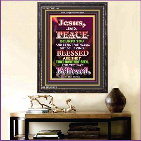 PEACE BE UNTO YOU   Inspirational Wall Art Wooden Frame   (GWFAVOUR7391)   