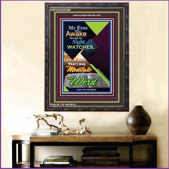 MEDITATE ON THE WORD   Inspirational Wall Art Frame   (GWFAVOUR7699)   