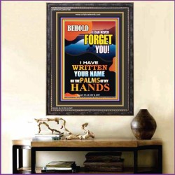 YOUR NAME WRITTEN  IN GODS PALMS   Bible Verse Frame for Home Online   (GWFAVOUR8708)   "33x45"