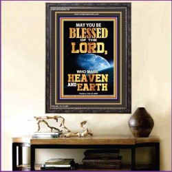 WHO MADE HEAVEN AND EARTH   Encouraging Bible Verses Framed   (GWFAVOUR8735)   "33x45"