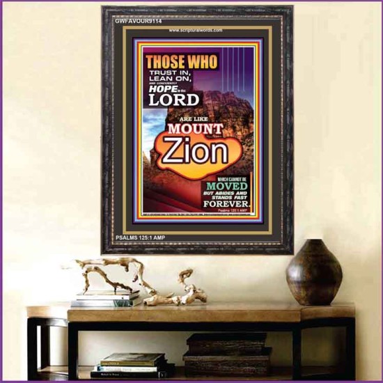 MOUNT ZION   Bible Verse Framed for Home   (GWFAVOUR9114)   