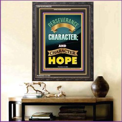 PERSEVERANCE AND CHARACTER   Framed Office Wall Decoration   (GWFAVOUR9226)   