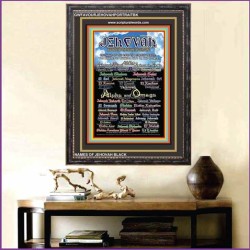 NAMES OF JEHOVAH WITH BIBLE VERSES  Wall Art Frame  (GWFAVOURJEHOVAHPORTRAITBK)  