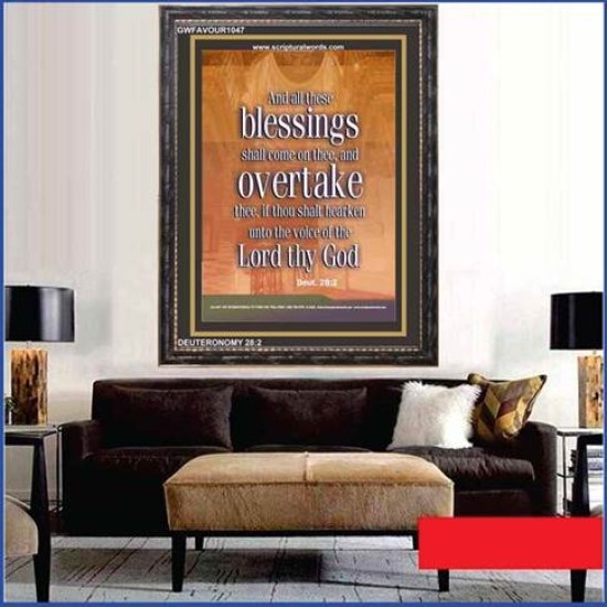 OVERTAKEN BLESSINGS   Contemporary Christian Paintings Acrylic Glass frame   (GWFAVOUR1047)   