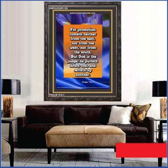 PROMOTION COMETH FROM THE LORD   Inspirational Wall Art Wooden Frame   (GWFAVOUR1105)   