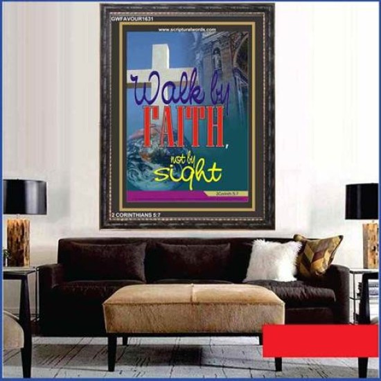 WALK BY FAITH   Inspirational Wall Art Wooden Frame   (GWFAVOUR1631)   