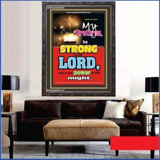 POWER OF HIS MIGHT   Scripture Art Acrylic Glass Frame   (GWFAVOUR1891)   