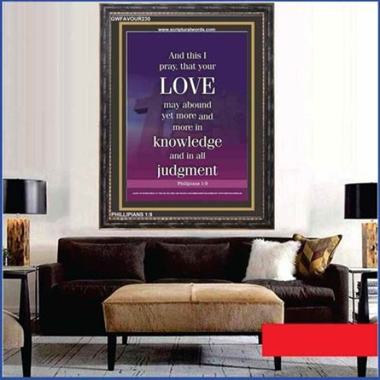 LOVE THE LORD WITH ALL THINE HEART   Contemporary Christian Paintings Acrylic Glass frame   (GWFAVOUR230)   