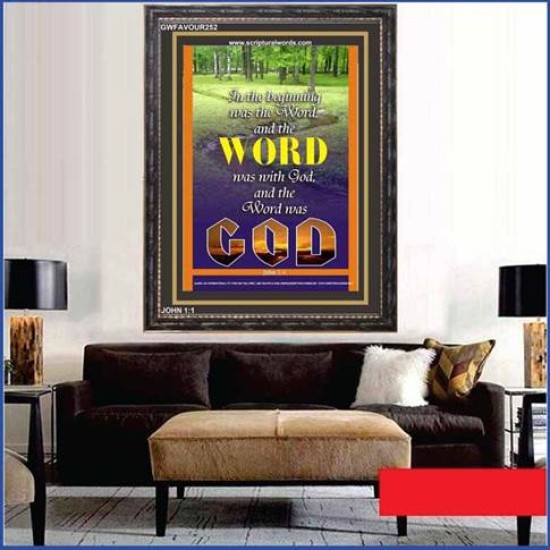 THE WORD WAS GOD   Inspirational Wall Art Wooden Frame   (GWFAVOUR252)   