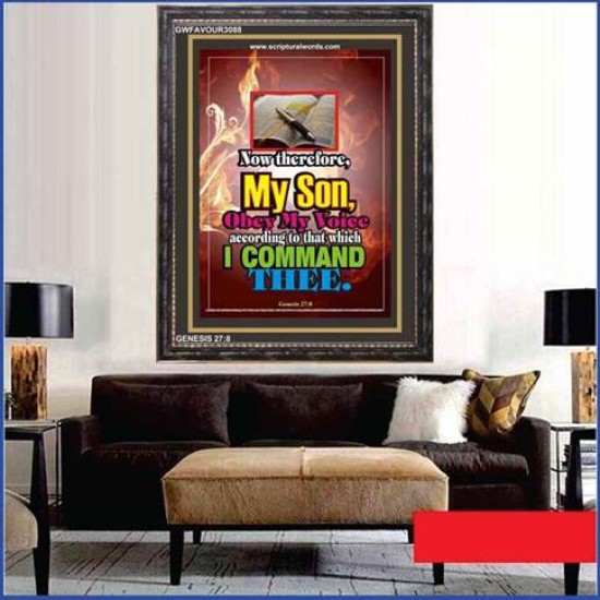 MY SON OBEY MY VOICE   Bible Verse Acrylic Glass Frame   (GWFAVOUR3088)   