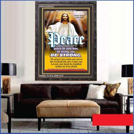 PEACE BE UNTO THEE   Scripture Wooden Frame   (GWFAVOUR3233)   