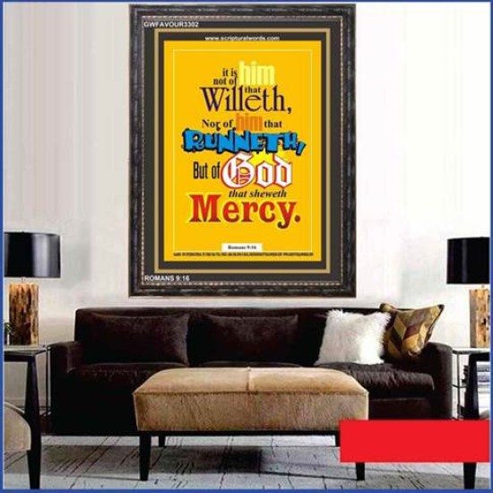 NOR OF HIM THAT RUNNETH   Bible Verses Wall Art Acrylic Glass Frame   (GWFAVOUR3302)   