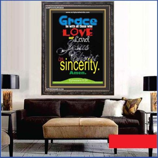 LOVE OUR LORD JESUS CHRIST   Framed Interior Wall Decoration   (GWFAVOUR3654)   