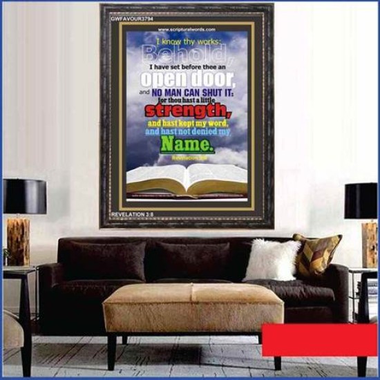 OPEN DOOR   Large Framed Scriptural Wall Art   (GWFAVOUR3794)   