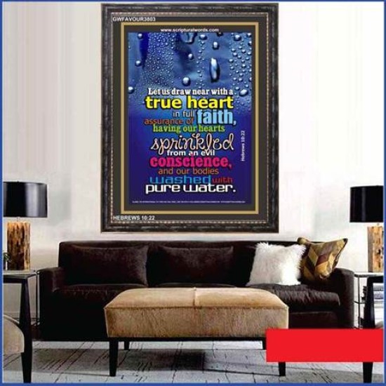 TRUE HEART   Large Frame Scriptural Wall Art   (GWFAVOUR3803)   