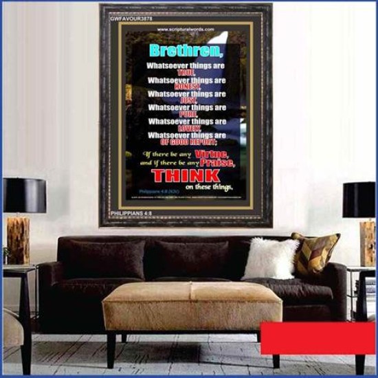 WHATSOEVER THINGS ARE TRUE   Scripture Wood Framed Signs   (GWFAVOUR3878)   