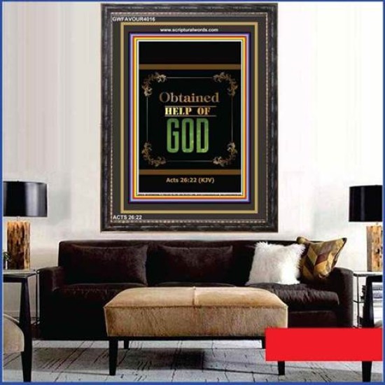 OBTAINED HELP OF GOD   Scriptural Portrait Acrylic Glass Frame   (GWFAVOUR4016)   