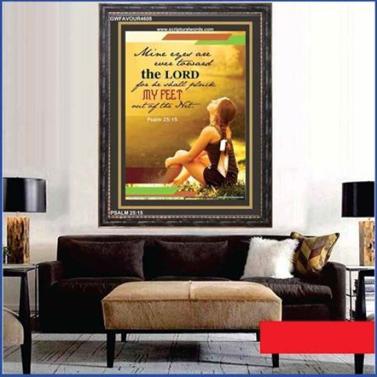 MINE EYES ARE EVER TOWARD THE LORD   Scriptures Wall Art   (GWFAVOUR4608)   