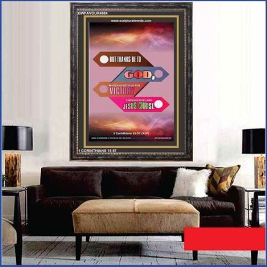 WHICH GIVETH US THE VICTORY   Christian Artwork Frame   (GWFAVOUR4684)   