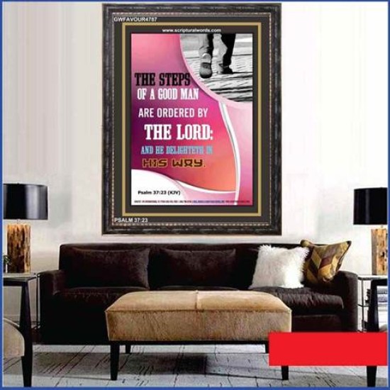 ORDERED BY THE LORD   Bible Verse Framed for Home   (GWFAVOUR4787)   