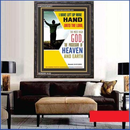 POSSESSOR OF HEAVEN AND EARTH   Large Framed Scripture Wall Art   (GWFAVOUR4977)   