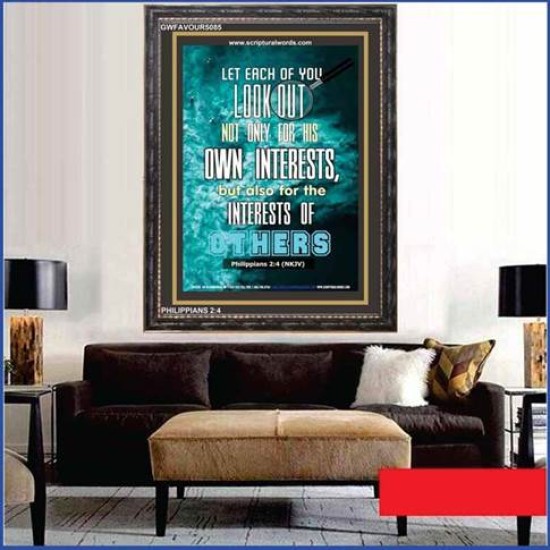 NOT ONLY FOR HIS OWN INTERESTS   Bible Verse Acrylic Glass Frame   (GWFAVOUR5085)   