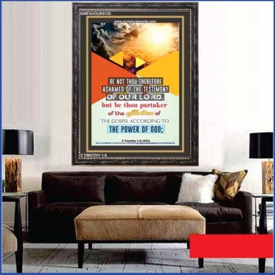 PARTAKER OF THE AFFLICTION OF THE GOSPEL   Framed Lobby Wall Decoration   (GWFAVOUR5125)   