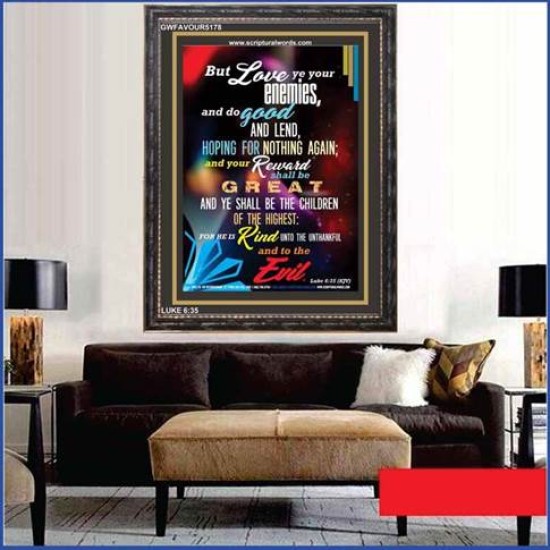 LOVE YE YOUR ENEMIES   Bible Verses Frame for Home Online   (GWFAVOUR5178)   