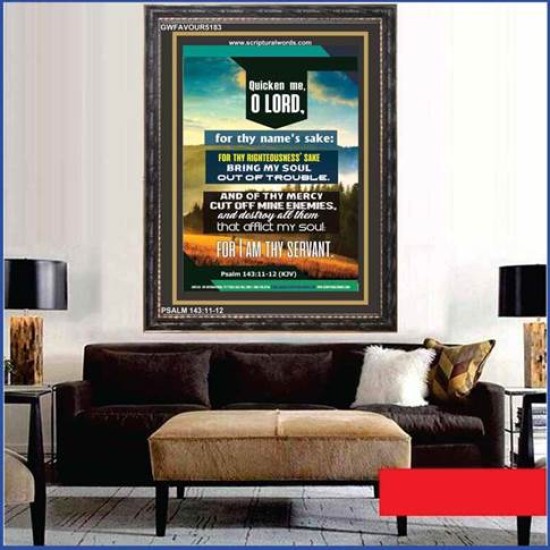 QUCKEN ME O LORD   Large Frame Scripture Wall Art   (GWFAVOUR5183)   