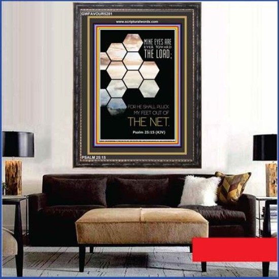 MINE EYES ARE EVER TOWARD THE LORD   Christian Artwork Acrylic Glass Frame   (GWFAVOUR5281)   