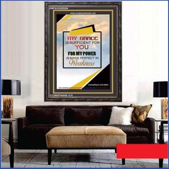 MY GRACE IS SUFFICIENT    Bible Verse Wall Art Frame   (GWFAVOUR5504)   