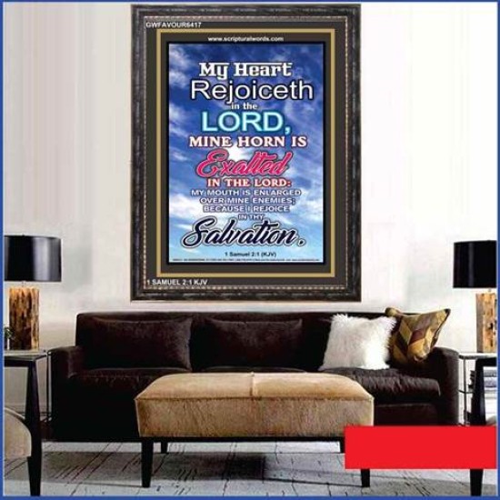 MINE HORN IS EXALTED IN THE LORD   Bible Verses Frame for Home   (GWFAVOUR6417)   