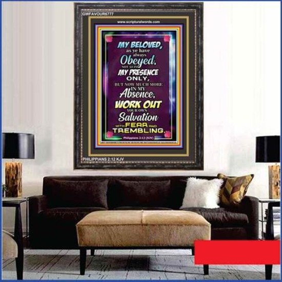 WORK OUT YOUR SALVATION   Christian Quote Frame   (GWFAVOUR6777)   