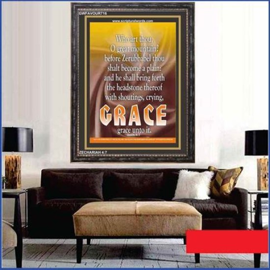 WHO ART THOU O GREAT MOUNTAIN   Bible Verse Frame Online   (GWFAVOUR716)   