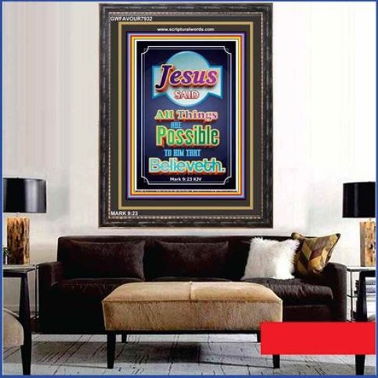 ALL THINGS ARE POSSIBLE   Bible Verses Original Wooden Frame   (GWFAVOUR7932)   