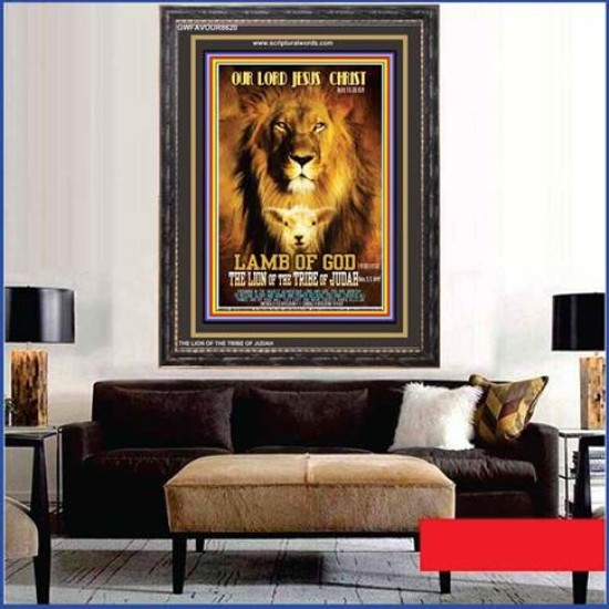 OUR LORD JESUS CHRIST THE LAMB OF GOD   Scriptural Portrait Acrylic Glass Frame   (GWFAVOUR8620)   