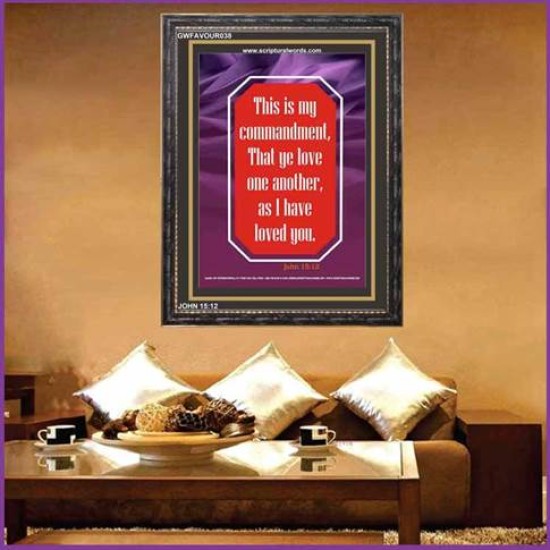 LOVE ONE ANOTHER   Bible Verse Framed for Home Online   (GWFAVOUR038)   