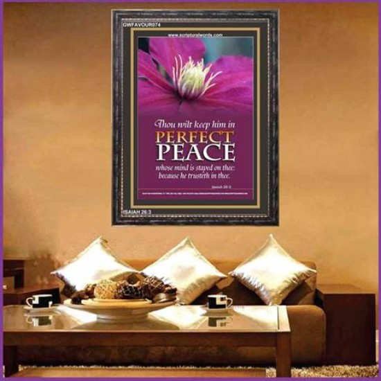 PERFECT PEACE   Scripture Wooden Frame Signs   (GWFAVOUR074)   