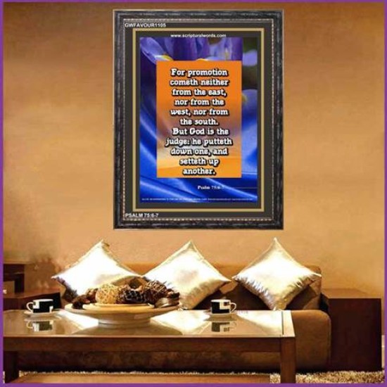 PROMOTION COMETH FROM THE LORD   Inspirational Wall Art Wooden Frame   (GWFAVOUR1105)   