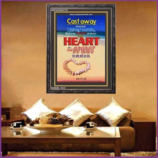 A NEW HEART AND A NEW SPIRIT   Scriptural Portrait Acrylic Glass Frame   (GWFAVOUR1775)   