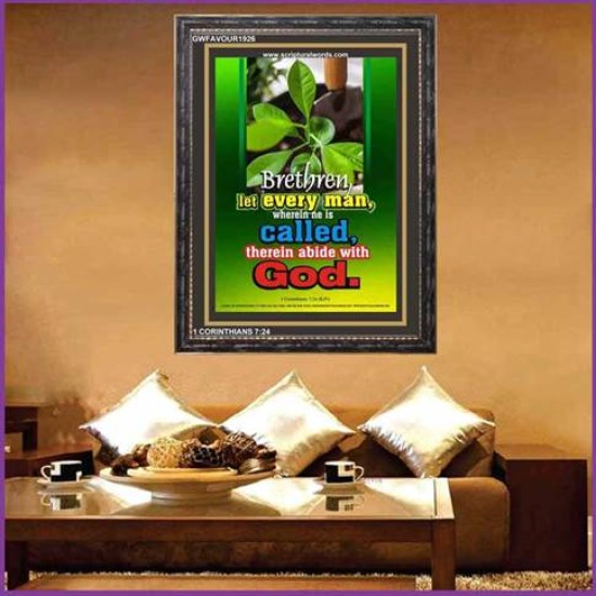 ABIDE WITH GOD   Large Frame Scripture Wall Art   (GWFAVOUR1926)   