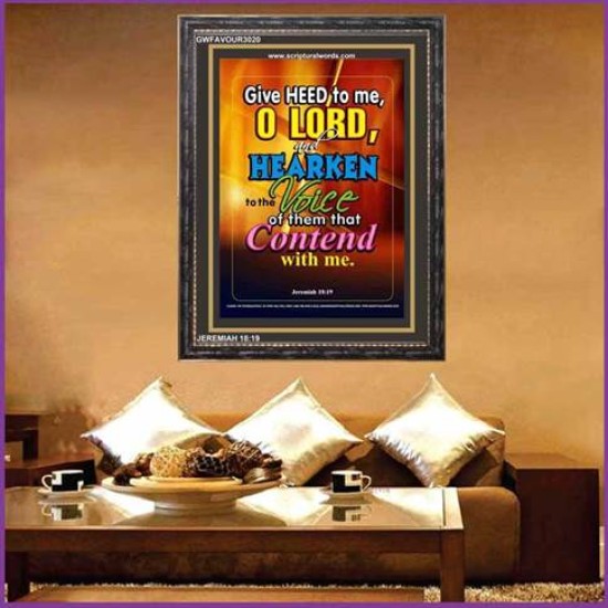 O LORD HEARKEN   Encouraging Bible Verses Frame   (GWFAVOUR3020)   