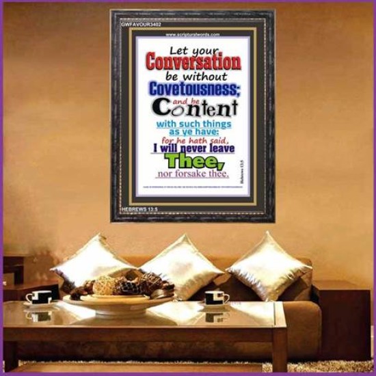 NEVER LEAVE THEE   Bible Verse Frame for Home   (GWFAVOUR3402)   