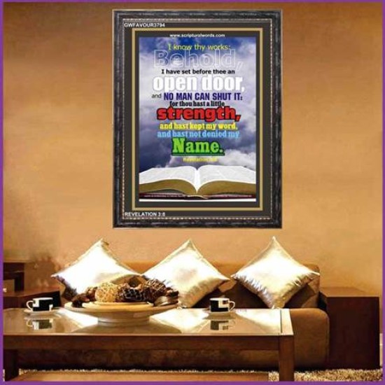 OPEN DOOR   Large Framed Scriptural Wall Art   (GWFAVOUR3794)   