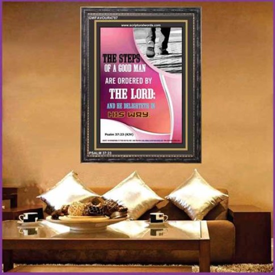 ORDERED BY THE LORD   Bible Verse Framed for Home   (GWFAVOUR4787)   