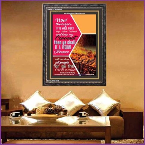 BE A PECULIAR TREASURE   Large Frame Scripture Wall Art   (GWFAVOUR4978)   